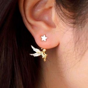 Gold 2 piece fairy angel earrings